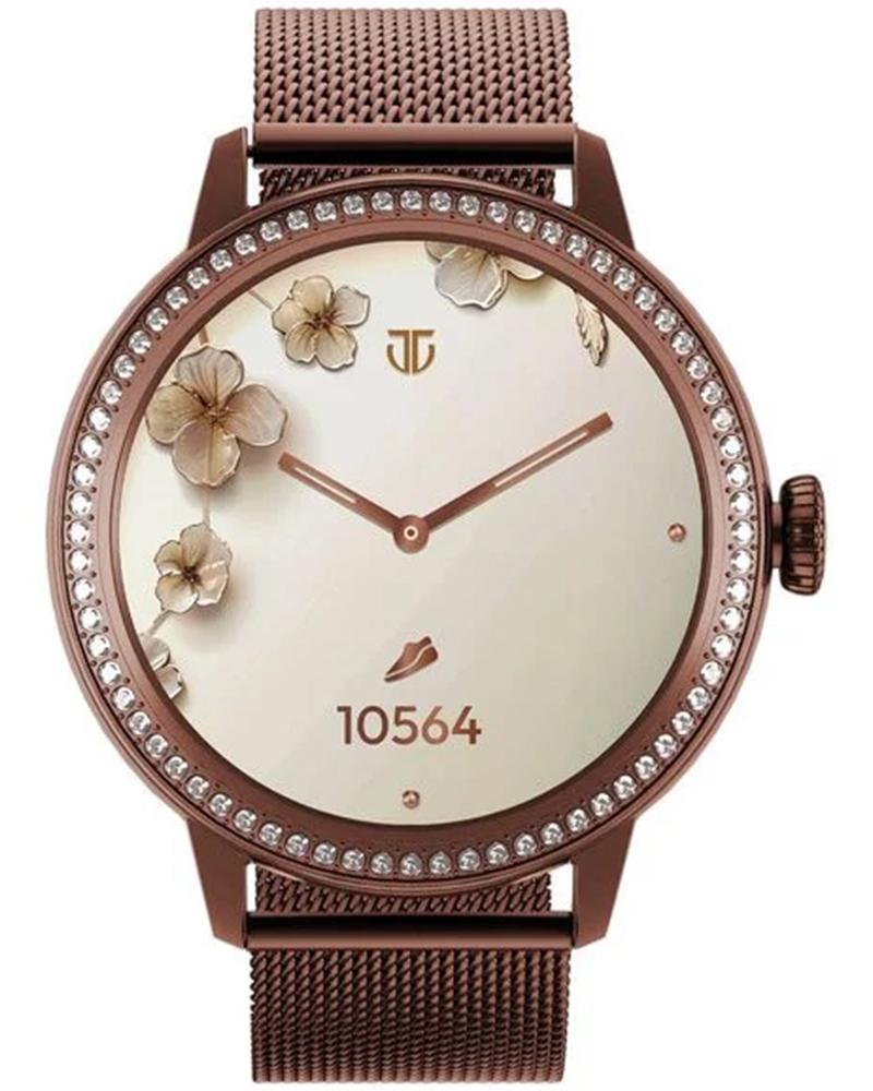 Titan Valerie Women's Smart Watch 1.2" Amoled Round Ss Case Mesh + Silicone Strap Women's Health Suite Skin Temp. Sensor Bt Calling Aod Brown