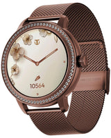 Titan Valerie Women's Smart Watch 1.2" Amoled Round Ss Case Mesh + Silicone Strap Women's Health Suite Skin Temp. Sensor Bt Calling Aod Brown