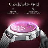 Titan Fastrack Vybe Women's Smart Watch 1.19" Amoled Round Health Suite Women's Health Bt Calling Metal Rose Gold