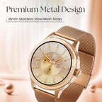Titan Fastrack Vybe Women's Smart Watch 1.19" Amoled Round Health Suite Women's Health Bt Calling Metal Rose Gold