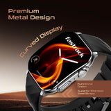 Titan Fastrack Horizon S1 Smart Watch 1.96" Amoled Arched Display, Functional Crown, Bt Calling, Health Suite,  Gun Metal Case Black Silicone Strap