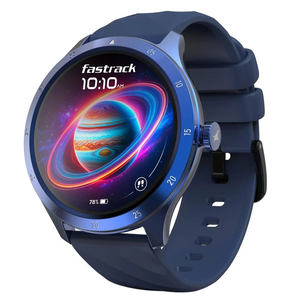 Titan Fastrack Jupiter Flex Black Smart Watch 1.38 Inch Ultravu Round Display Bluetooth Calling Health Suite AOD