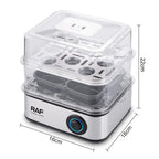 RAF R.0073 NEW Electric Egg Boiler 2 Layers 16 Eggs Steamer Egg Cooker for Kids and Family