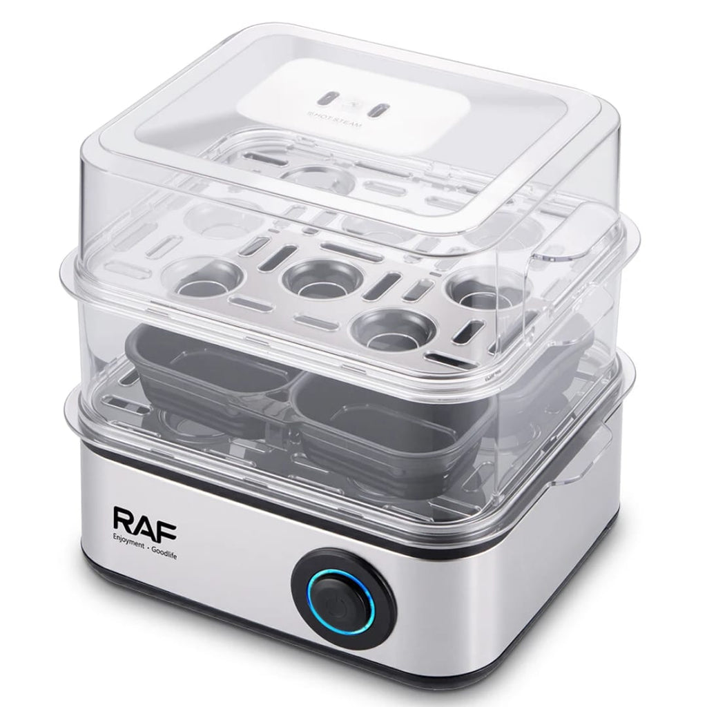 RAF R.0073 NEW Electric Egg Boiler 2 Layers 16 Eggs Steamer Egg Cooker for Kids and Family