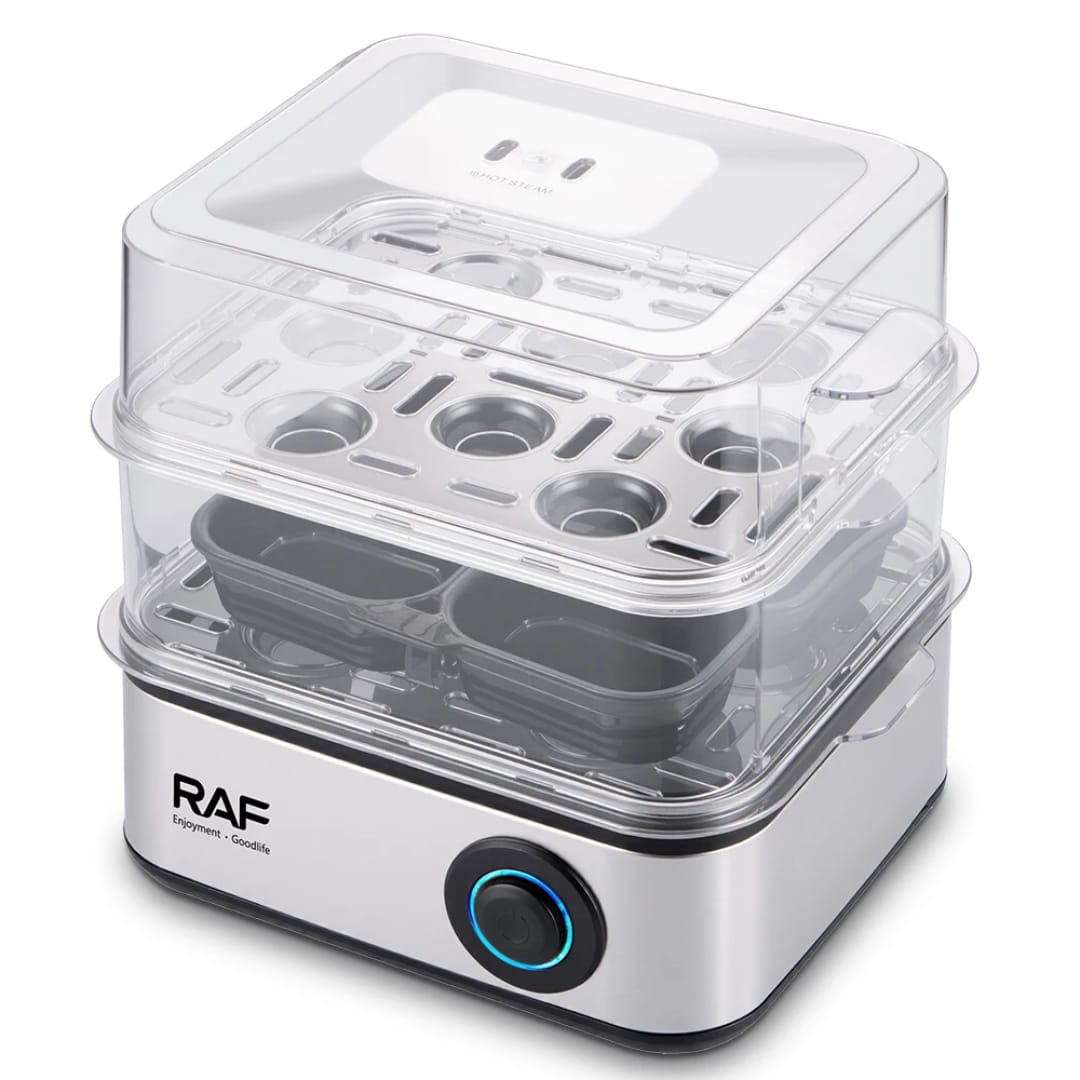 RAF R.0073 NEW Electric Egg Boiler 2 Layers 16 Eggs Steamer Egg Cooker for Kids and Family