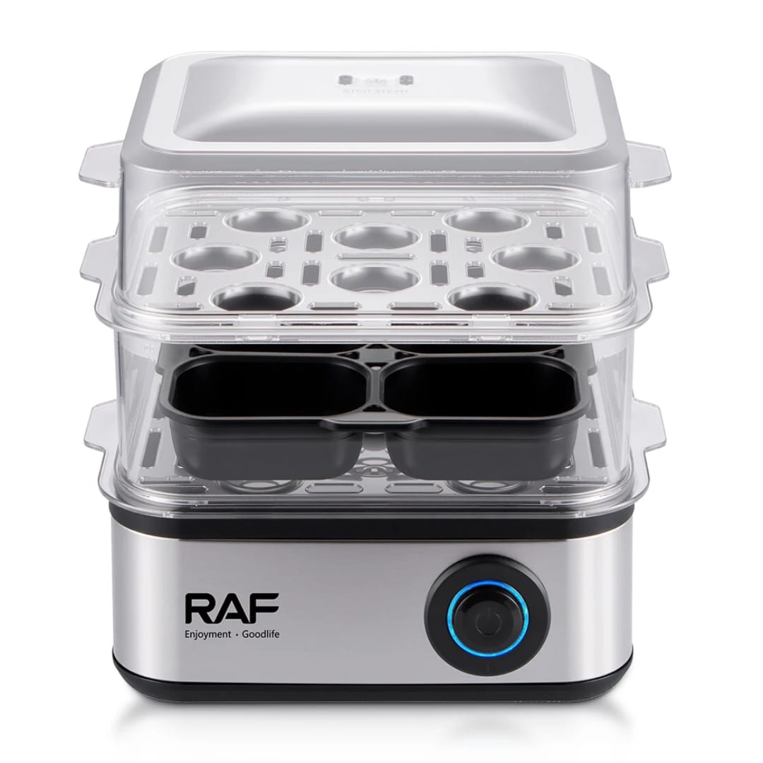 RAF R.0073 NEW Electric Egg Boiler 2 Layers 16 Eggs Steamer Egg Cooker for Kids and Family
