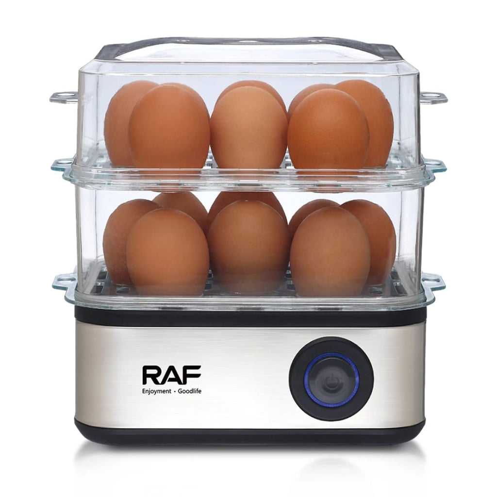RAF R.0073 NEW Electric Egg Boiler 2 Layers 16 Eggs Steamer Egg Cooker for Kids and Family